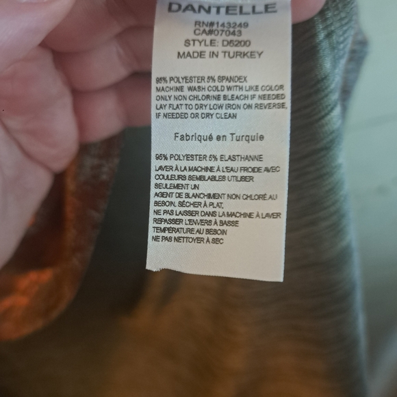 Dantelle Foil Print Step Hem Top Coffee Copper Size XL - Picture 4 of 5